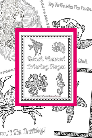 Under The Sea Beach Themed Printable Coloring Pages