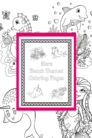 More Under the Sea Printable Coloring Pages {Mermaid Coloring Pages, Narwhal Coloring Pages, Dolphin Coloring Pages and Seahorse Coloring Pages}