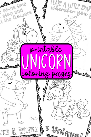 Unicorn Coloring Pages {20+ designs...20+ with frames & 20+ without frames}