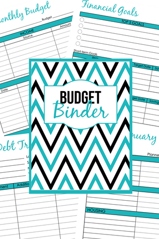 Teal Printable Budget Binder - 61 Different Budgeting Pages Plus Multiple Binder Covers and Spines